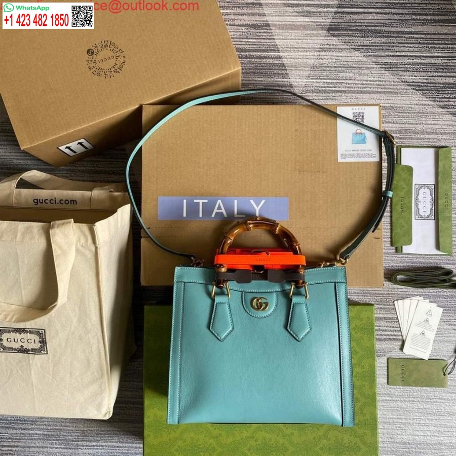 Replica Gucci Diana Pieni Kantokassi Yläkahva Laukku 660195 Lake Blue