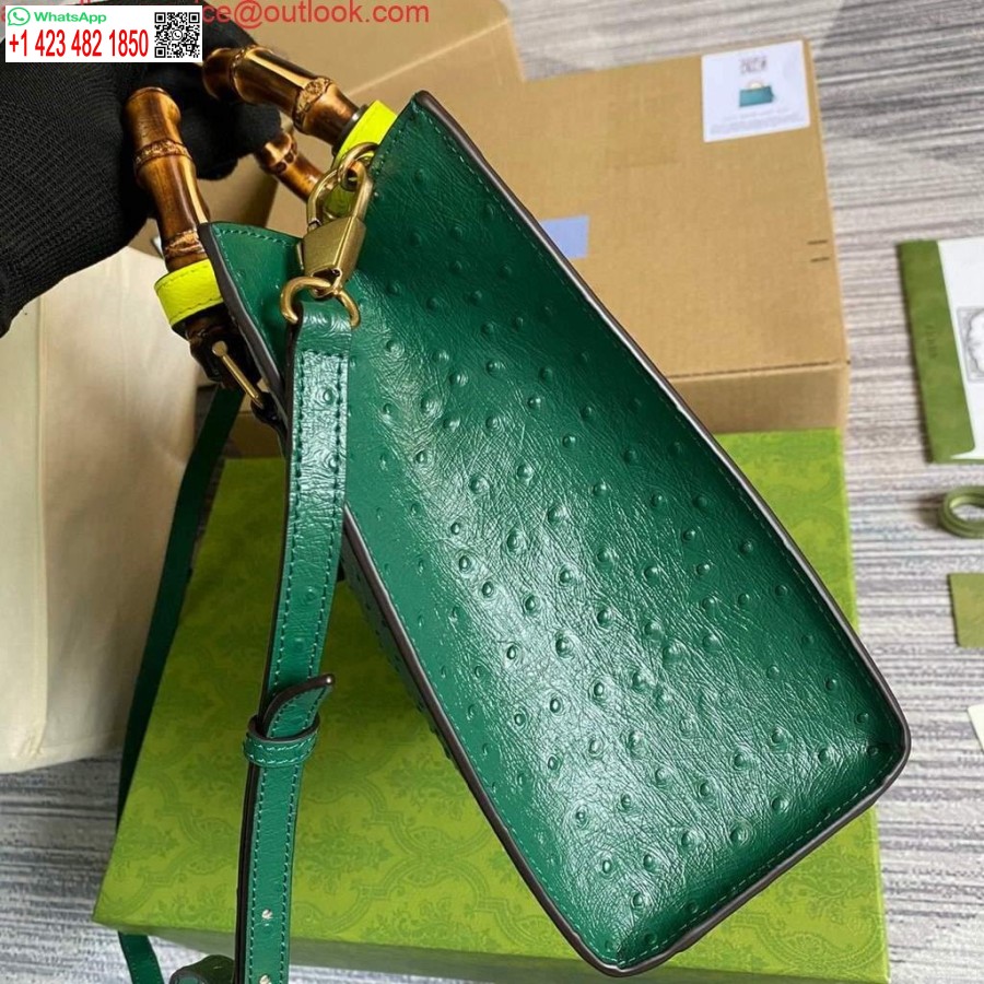 העתק גוצ'י דיאנה תיק תיק קטן עם ידית יען 660195 ירוק