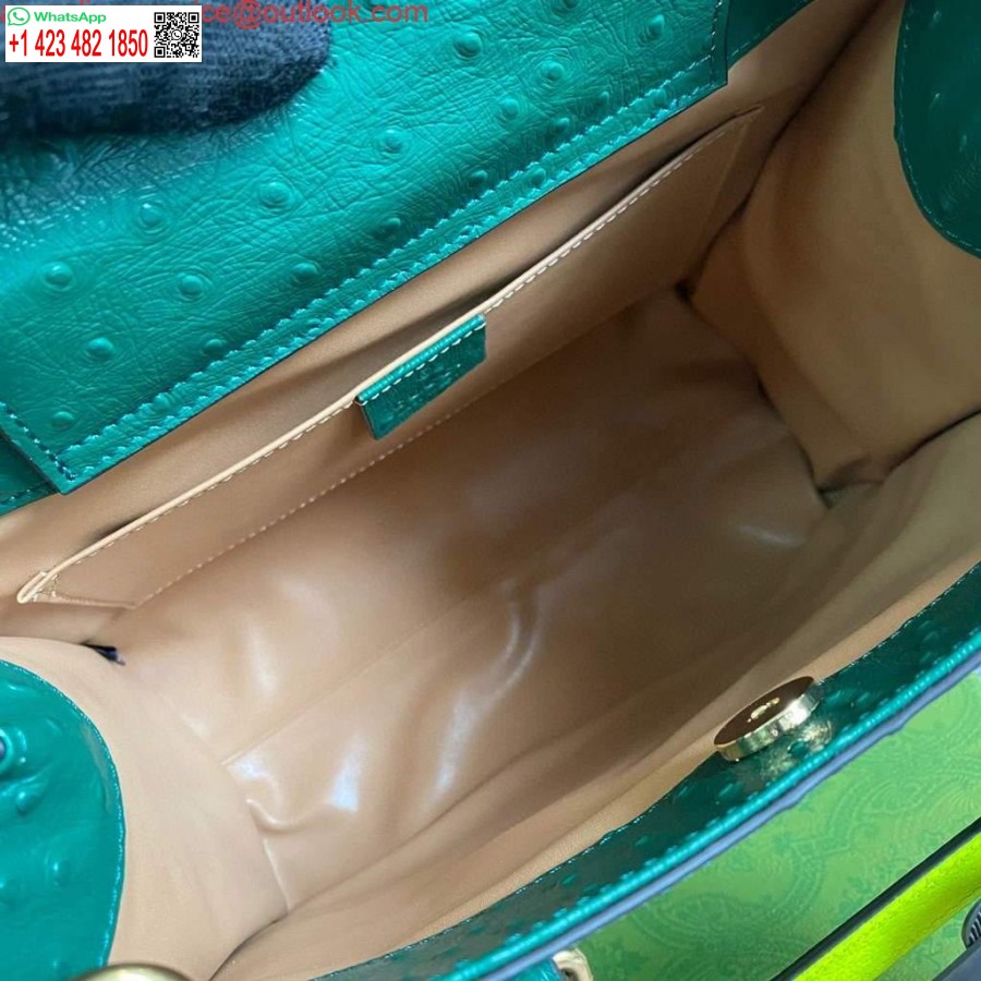 העתק גוצ'י דיאנה תיק תיק קטן עם ידית יען 660195 ירוק