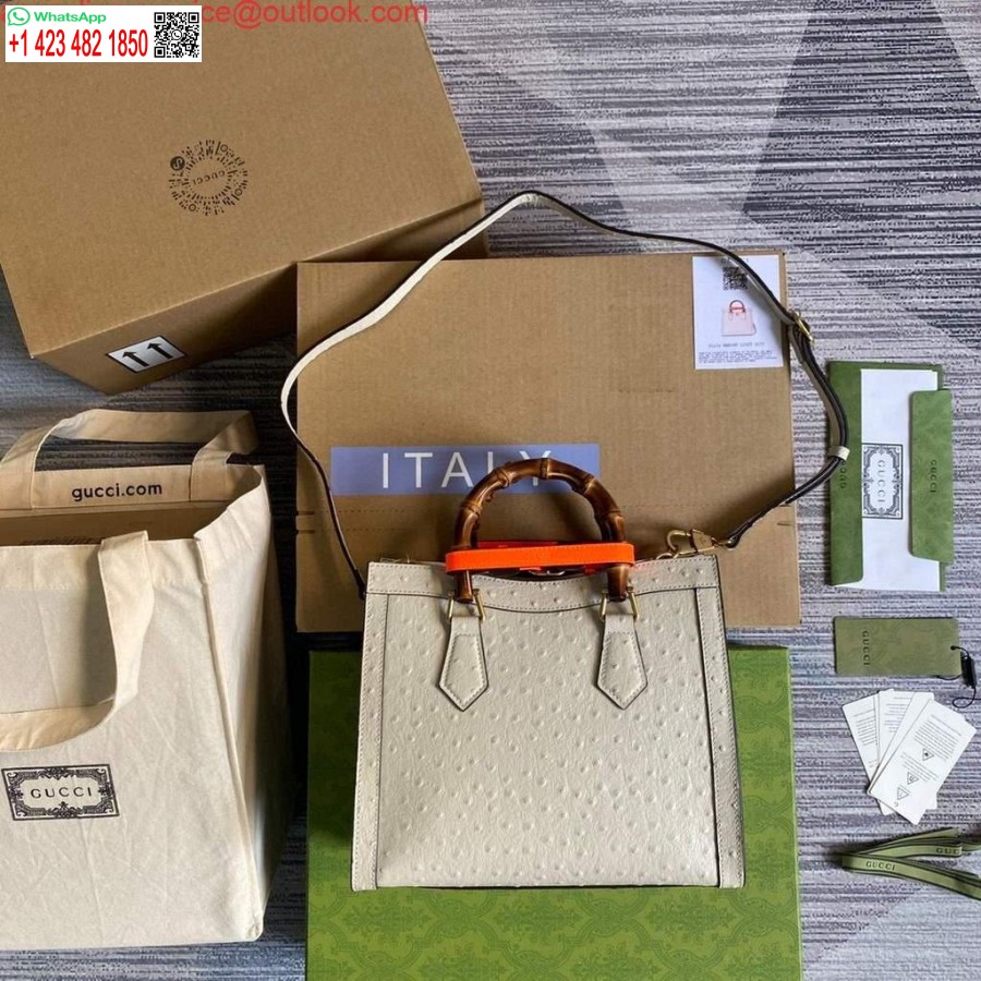 Replica Gucci Diana Pieni Kantokassi Strutsin Yläkahva Laukku 660195 Beige