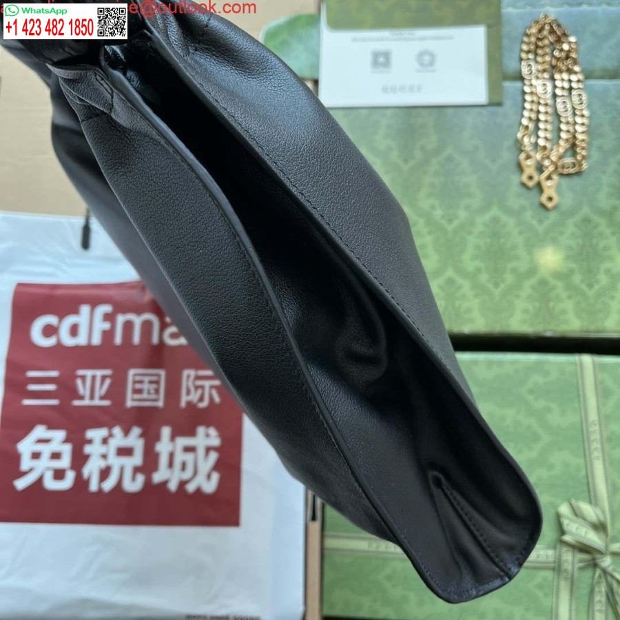 רפליקה גוצ'י דקו תיק בינוני Gg 746210 בעור שחור