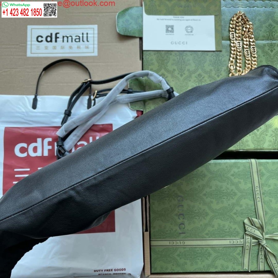 רפליקה גוצ'י דקו תיק בינוני Gg 746210 בעור שחור