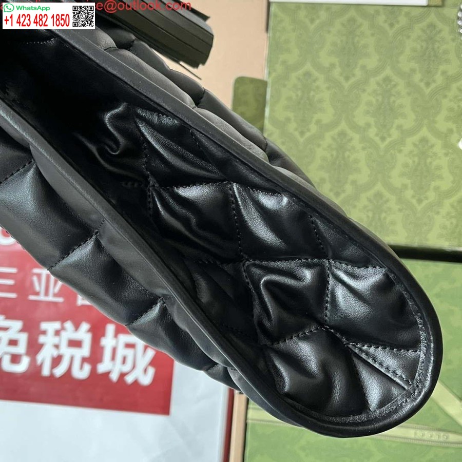 תיק גוצ'י רפליקה 746210 גוצ'י דקו בינוני בעור שחור