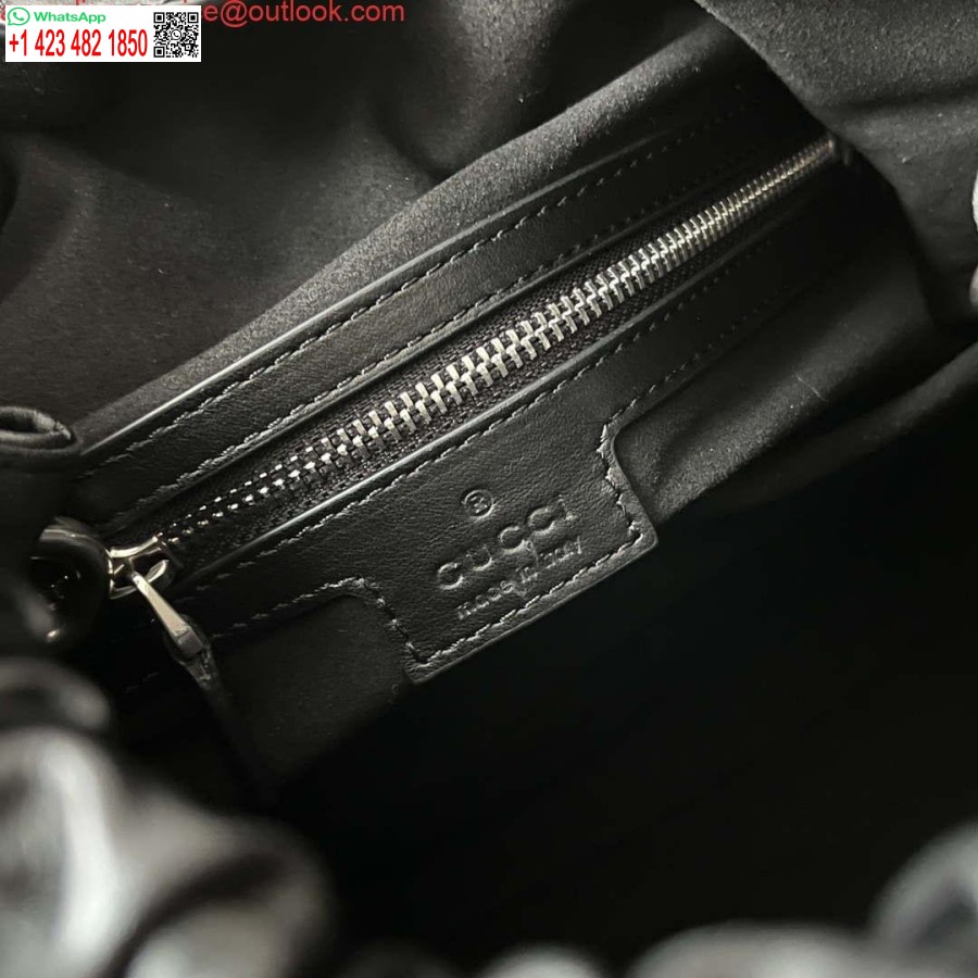 תיק גוצ'י רפליקה 746210 גוצ'י דקו בינוני בעור שחור