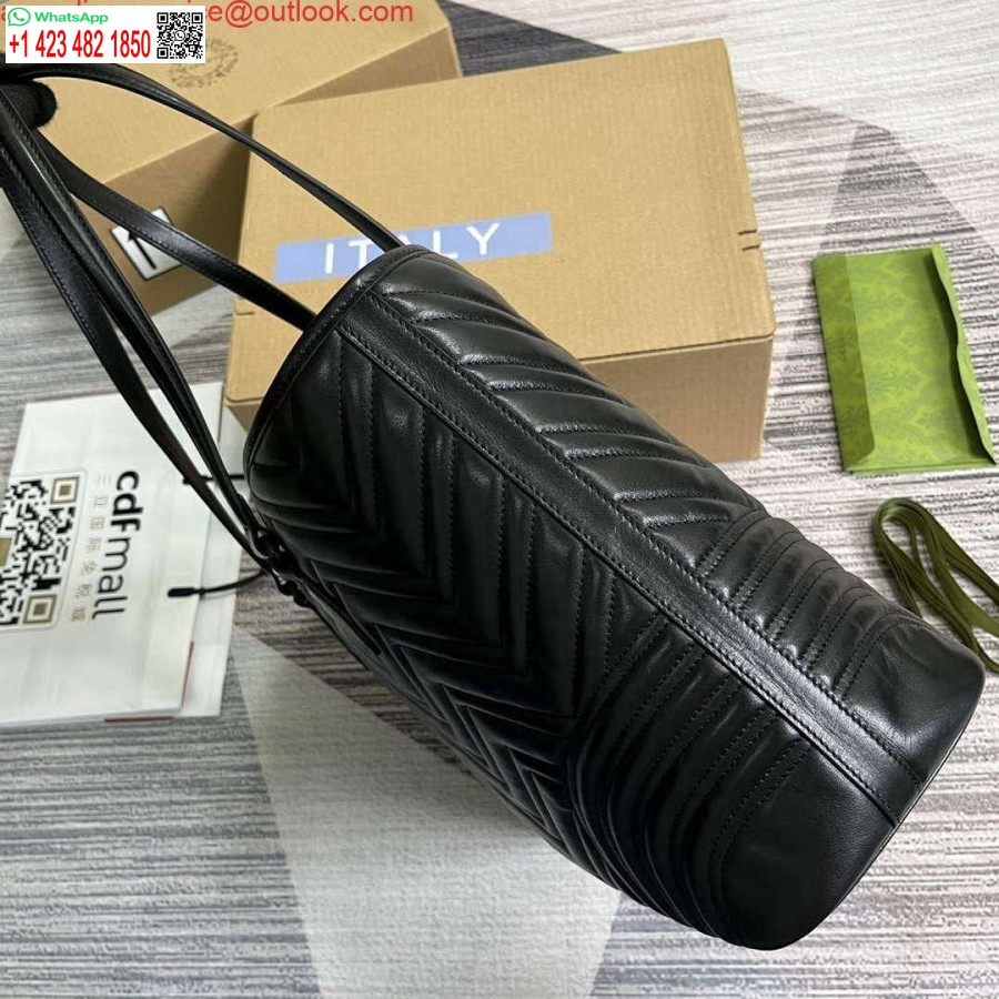 نسخة طبق الأصل غوتشي 739684 جي جي مارمونت حمل حقيبة كبيرة سوداء