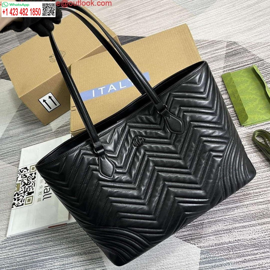 نسخة طبق الأصل غوتشي 739684 جي جي مارمونت حمل حقيبة كبيرة سوداء