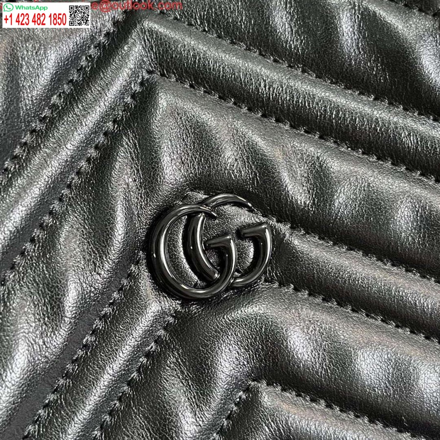 نسخة طبق الأصل غوتشي 739684 جي جي مارمونت حمل حقيبة كبيرة سوداء