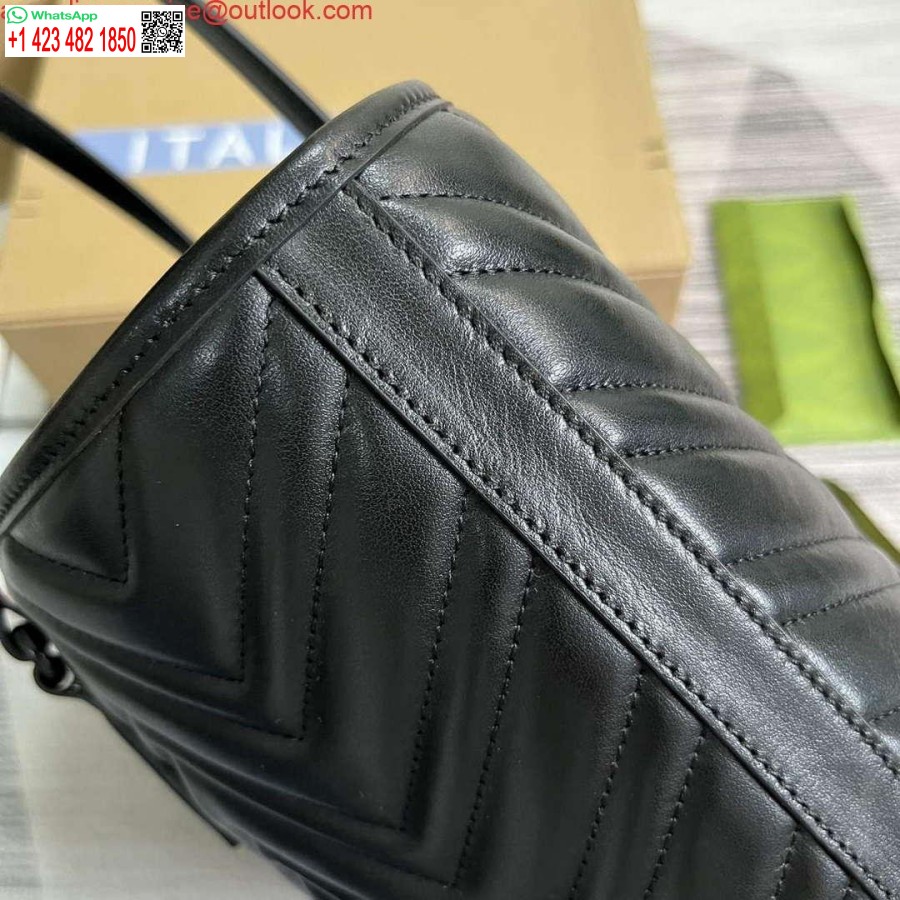 نسخة طبق الأصل غوتشي 739684 جي جي مارمونت حمل حقيبة كبيرة سوداء