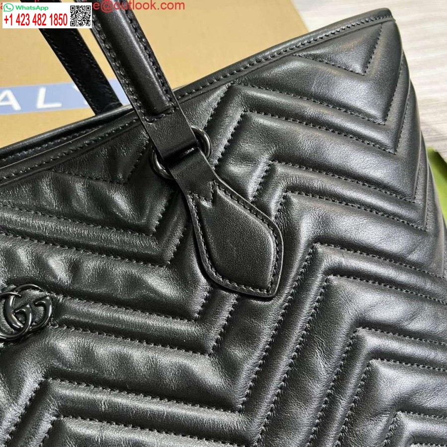 نسخة طبق الأصل غوتشي 739684 جي جي مارمونت حمل حقيبة كبيرة سوداء