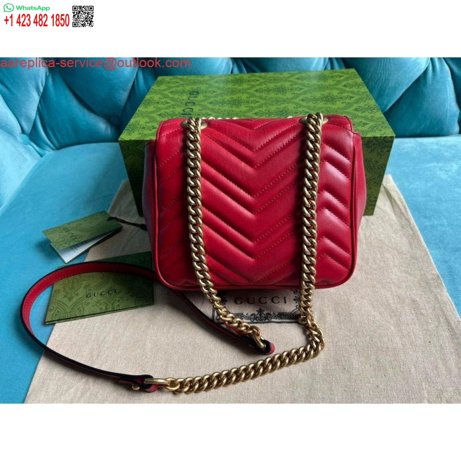 Replika Gucci 739682 Gg Marmont Matelassé Mini Taška červená