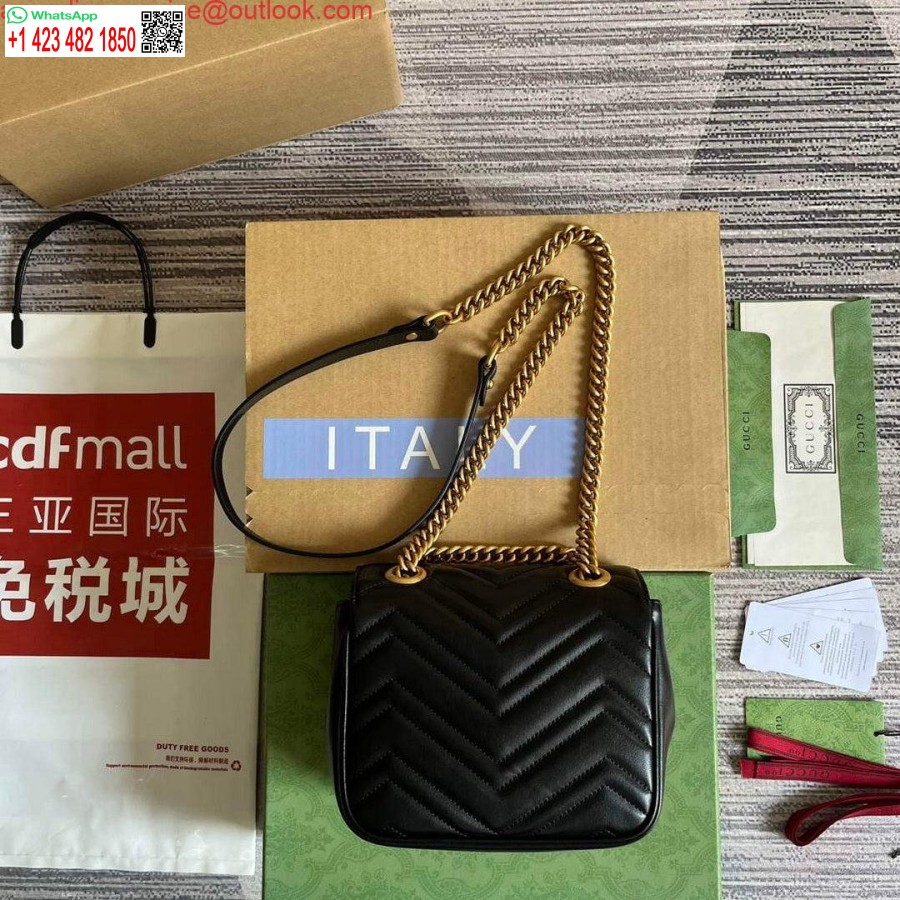 Replika Gucci 739682 Gg Marmont Matelassé Mini Taška čierna
