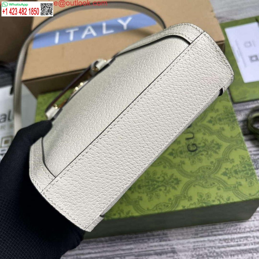 نسخة طبق الأصل غوتشي 739079 ديانا حمل حقيبة صغيرة من الجلد الأبيض
