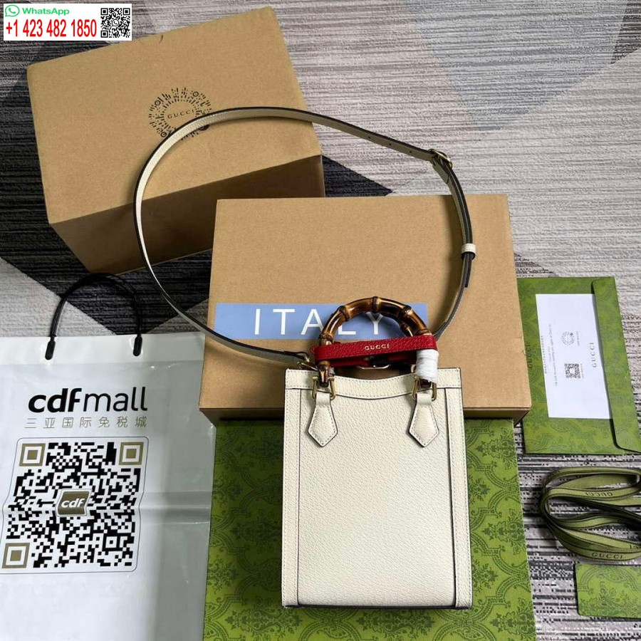 Replica Gucci 739079 Diana Minikangaskassi Valkoinen Nahka