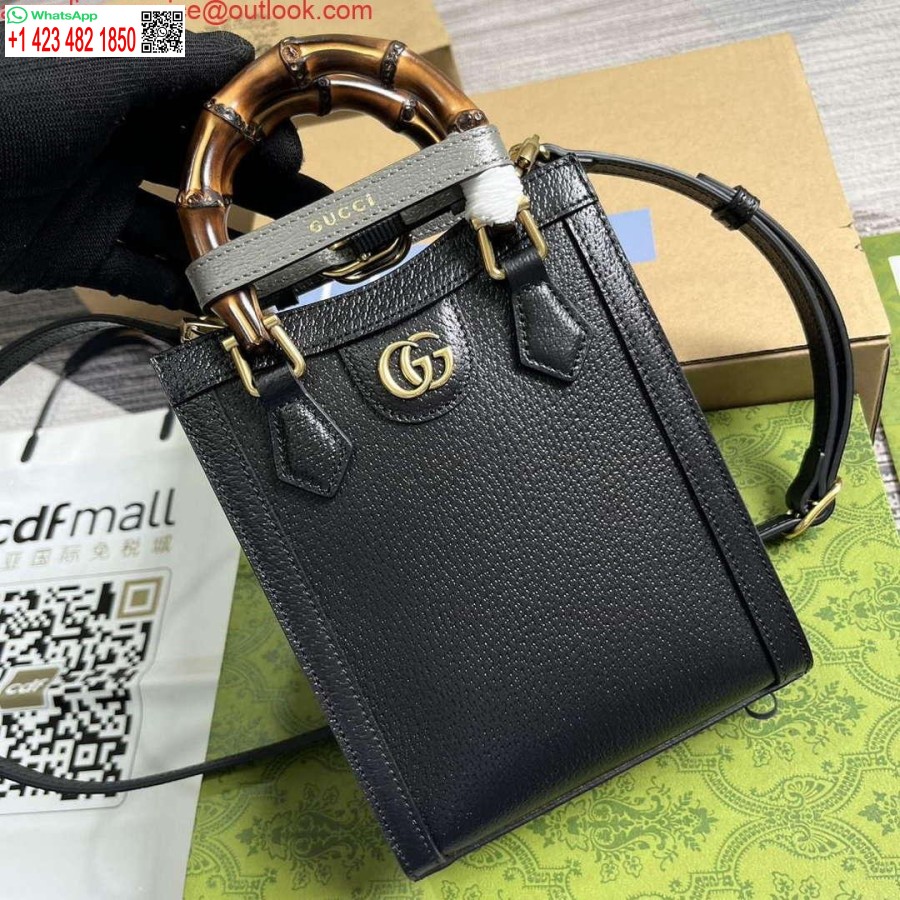 Replica Gucci 739079 Diana Mini Krepšys Juodos Odos