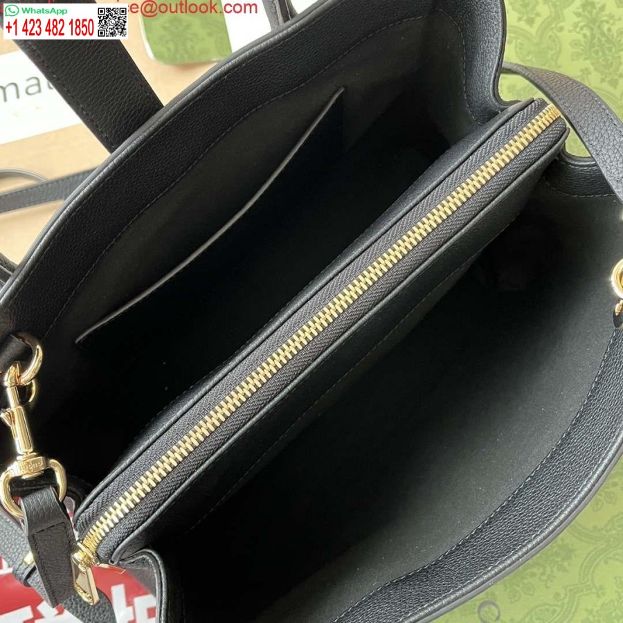 רפליקה גוצ'י 727810 ג'קי 1961 תיק גרגר טבעי קטן בעור שחור