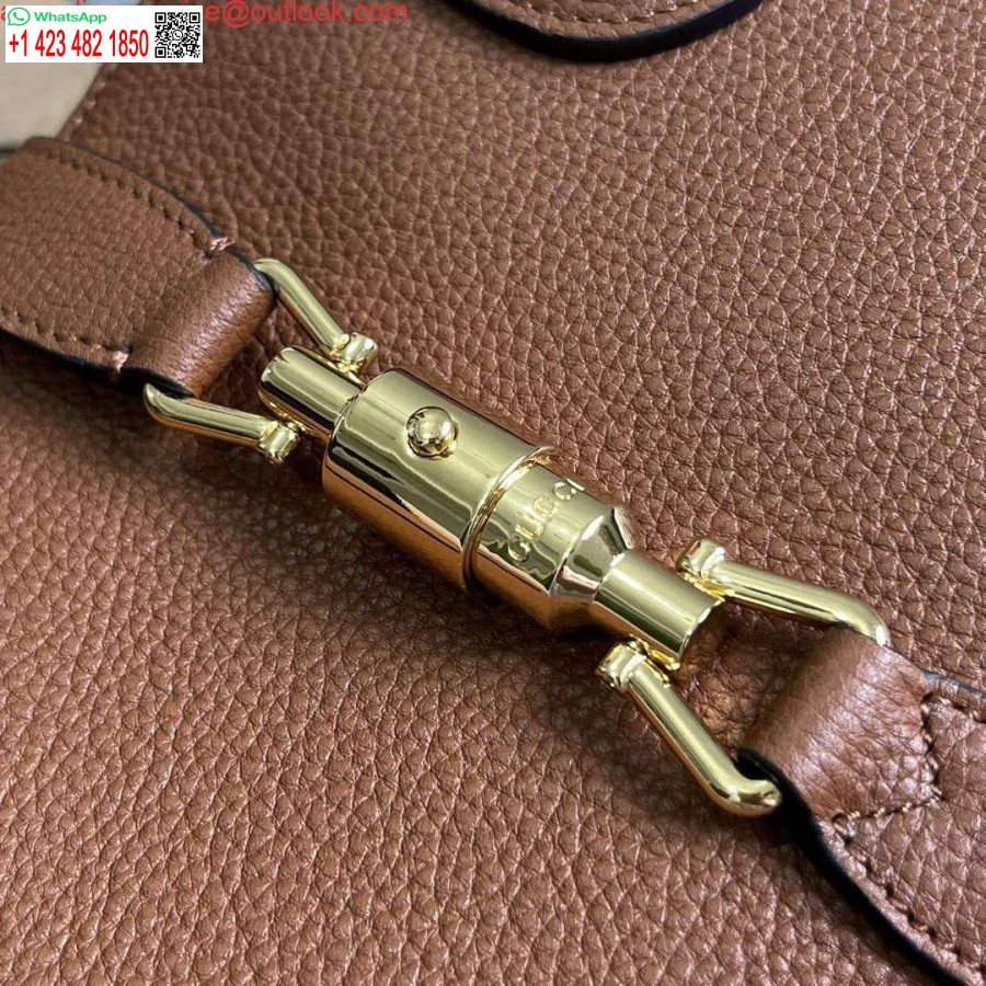 طبق الاصل غوتشي 727810 جاكي 1961 حمل حقيبة الحبوب الطبيعية الصغيرة البني