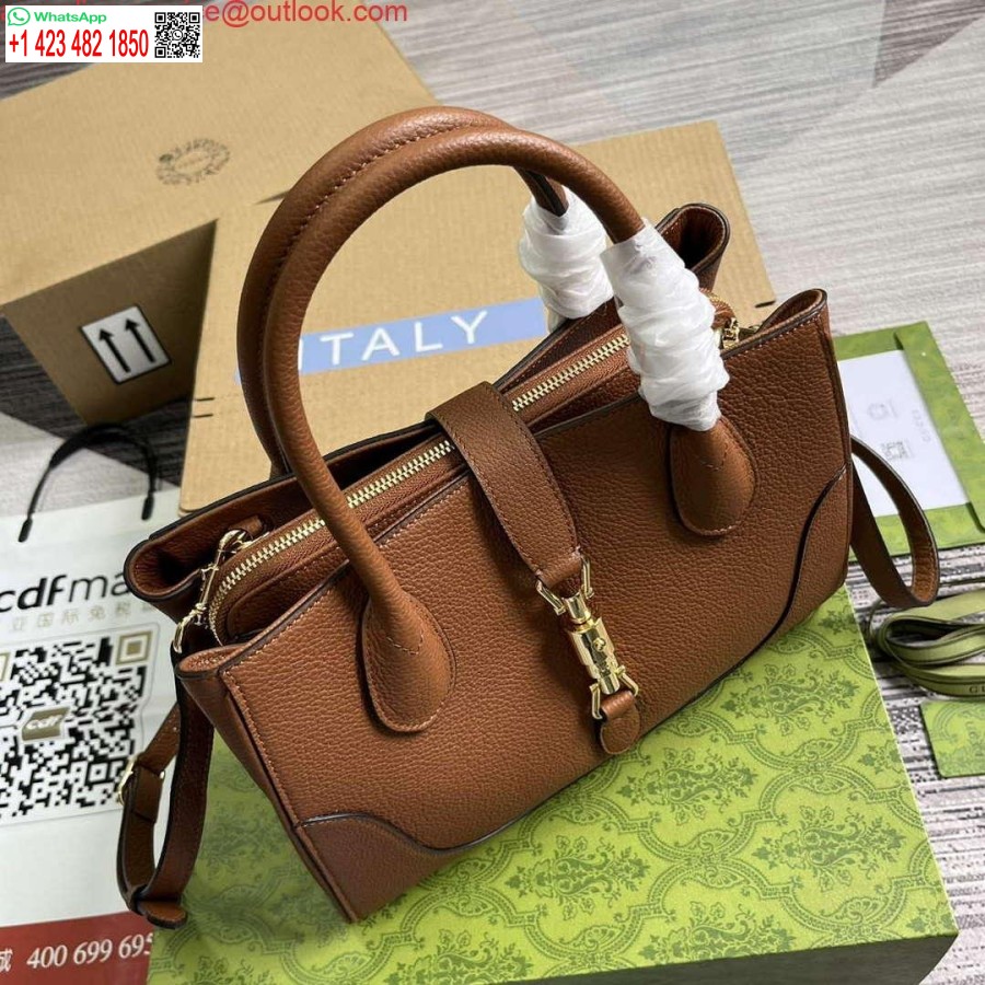 طبق الاصل غوتشي 727810 جاكي 1961 حمل حقيبة الحبوب الطبيعية الصغيرة البني