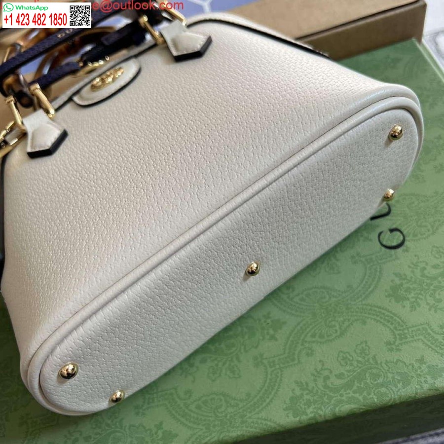 Replika Gucci 715775 Gucci Diana Mini Torba Na Ramię Z Białej Skóry