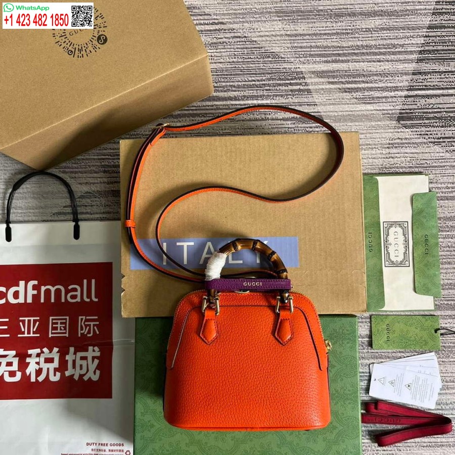 Replica Gucci 715775 Gucci Diana Mini Laukku Oranssi Nahka
