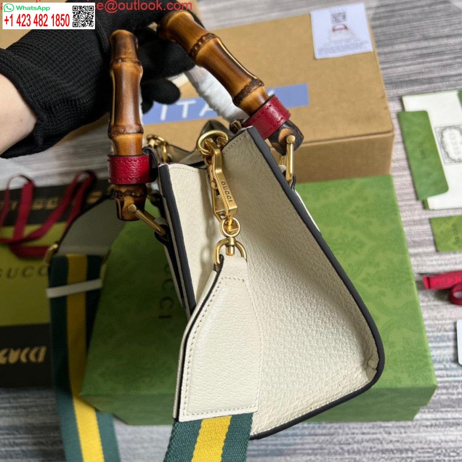 רפליקה גוצ'י 702732 גוצ'י דיאנה מיני תיק עור לבן