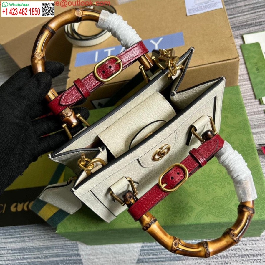 רפליקה גוצ'י 702732 גוצ'י דיאנה מיני תיק עור לבן