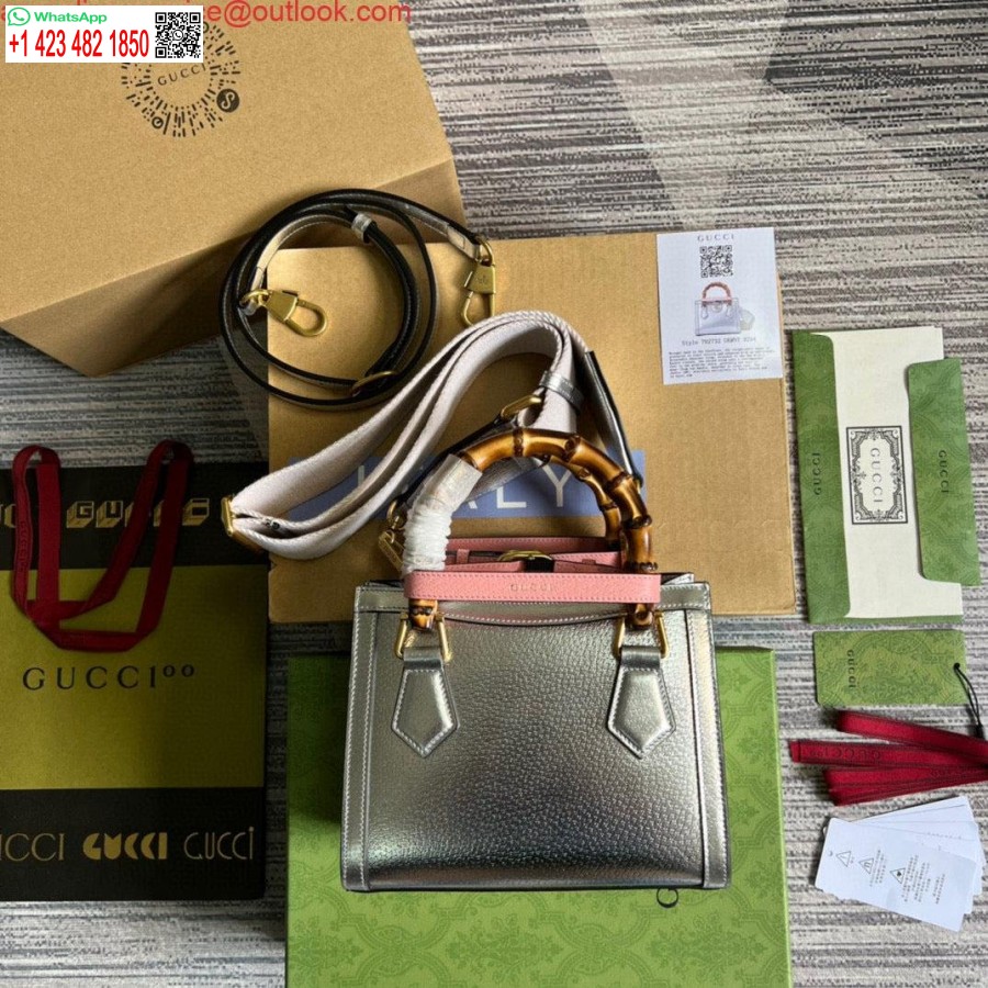 Replika Gucci 702732 Gucci Diana Mini Taška Strieborná