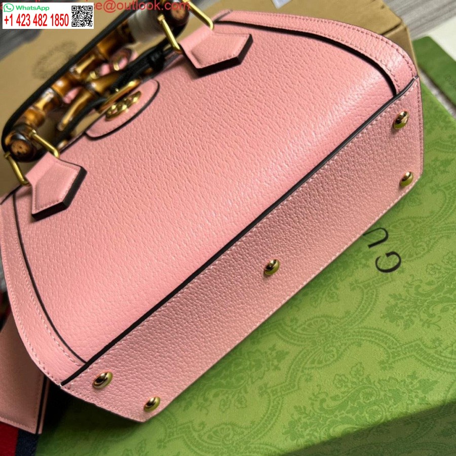 طبق الاصل غوتشي 702732 غوتشي ديانا حمل حقيبة صغيرة من الجلد الوردي