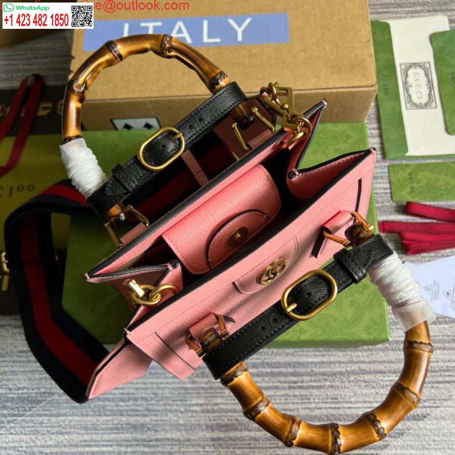 طبق الاصل غوتشي 702732 غوتشي ديانا حمل حقيبة صغيرة من الجلد الوردي