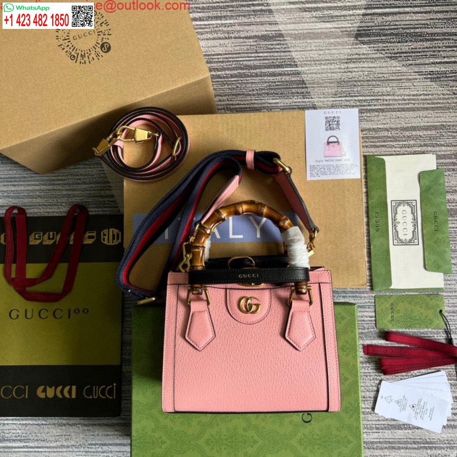 Replika Gucci 702732 Gucci Diana Mini Kabelka Ružová Koža
