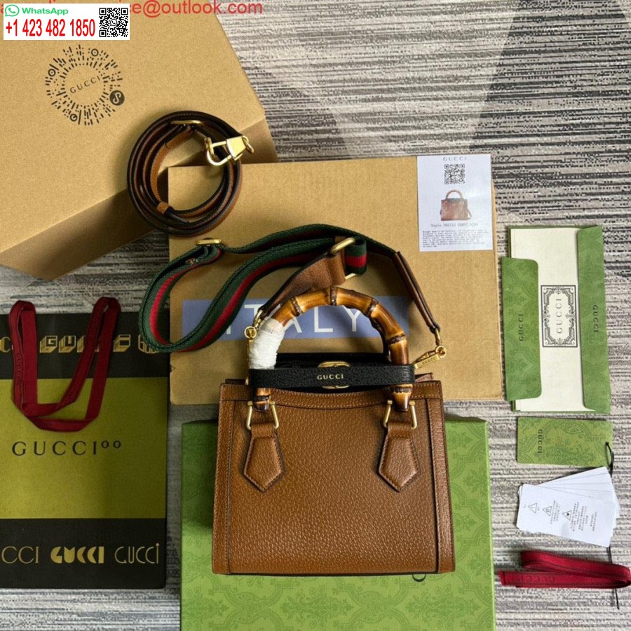 Replika Gucci 702732 Gucci Diana Mini Kabelka Hnedá Koža