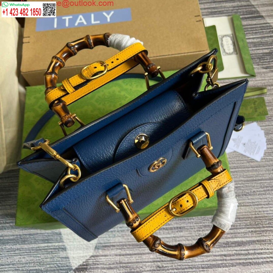 Replika Gucci 702721 Gucci Diana Malá Taška Modrá