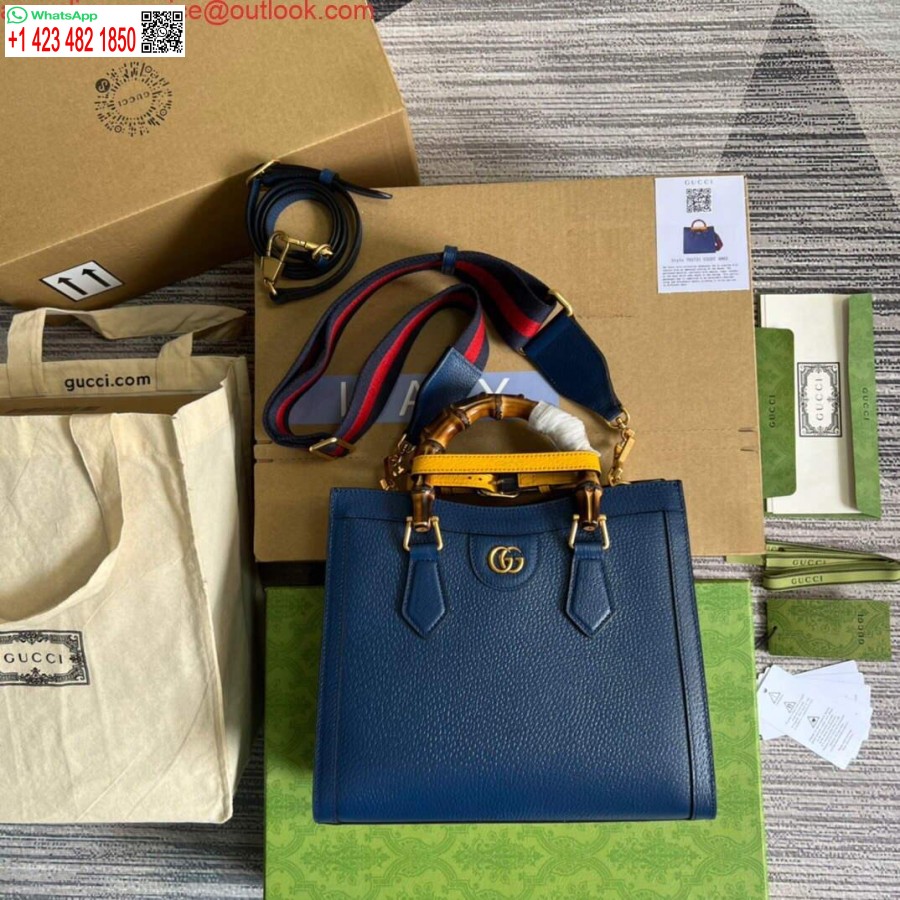 Replika Gucci 702721 Gucci Diana Malá Kabelka Modrá