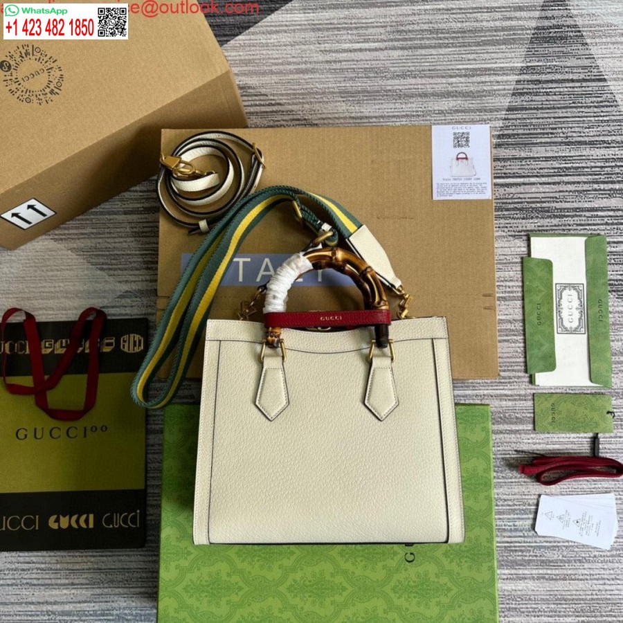 Réplica Gucci 702721 Diana Pequena Sacola De Couro Branco