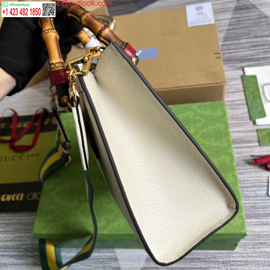 Réplica Gucci 702721 Diana Pequena Sacola De Couro Branco