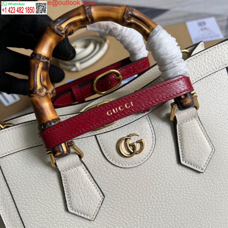 Réplica Gucci 702721 Diana Pequena Sacola De Couro Branco