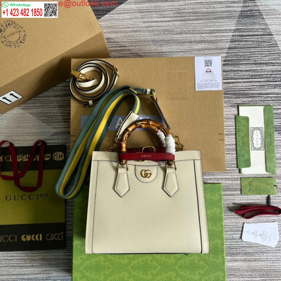 Replika Gucci 702721 Diana Malá Kabelka Biela Koža