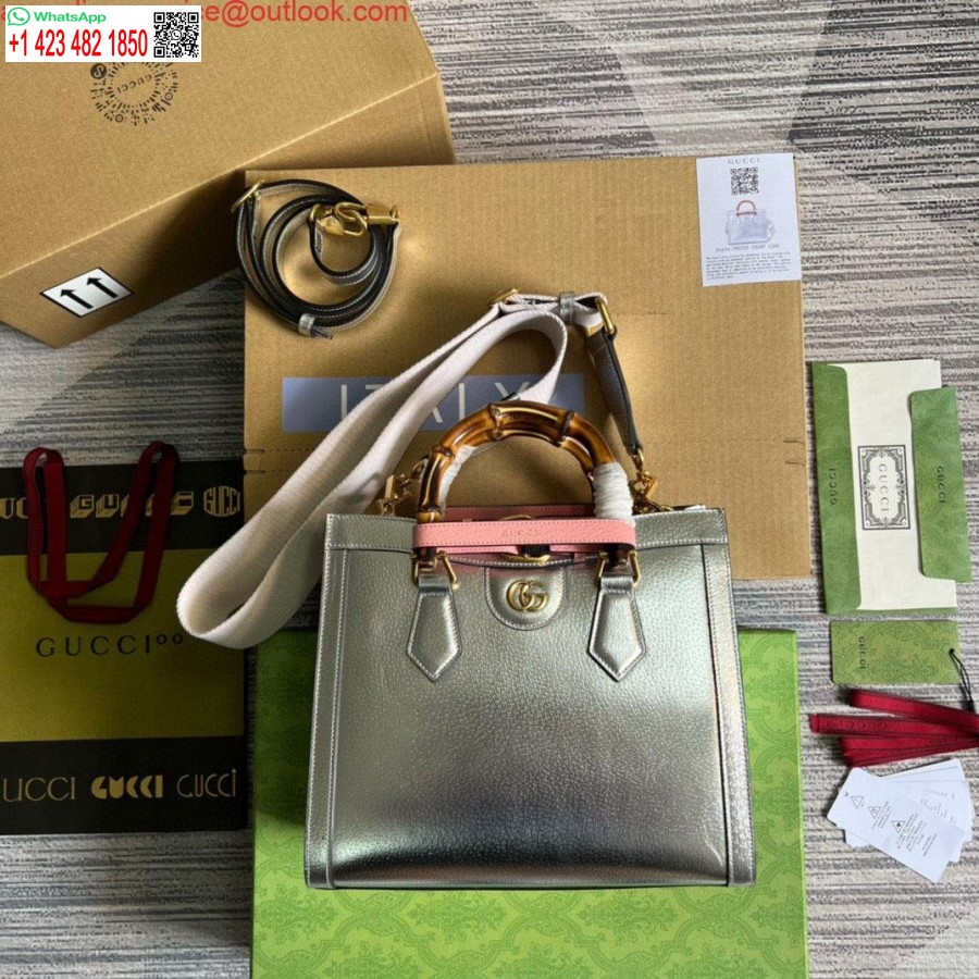 Replika Gucci 702721 Diana Malá Kabelka Strieborná