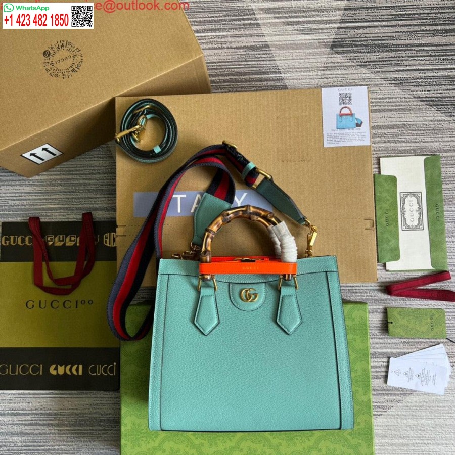 Replika Gucci 702721 Diana Malá Kabelka Svetlomodrá Kožená
