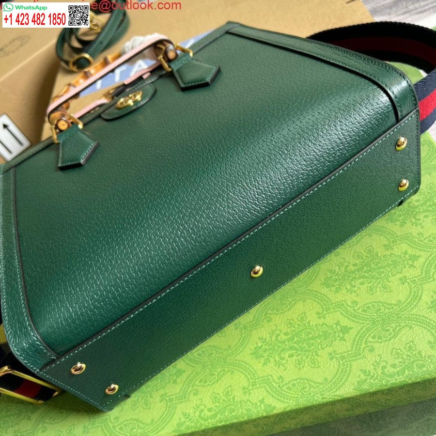 طبق الاصل غوتشي 702721 ديانا حمل حقيبة صغيرة من الجلد الأخضر