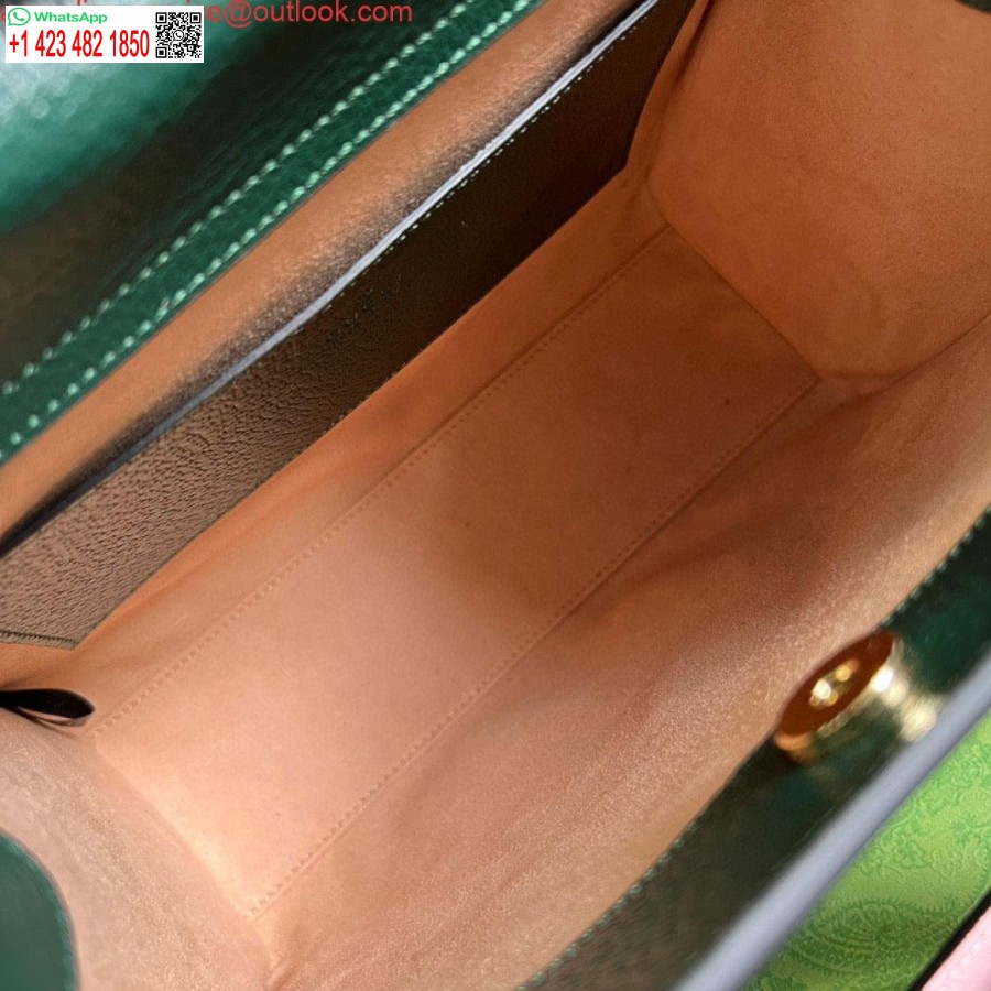 طبق الاصل غوتشي 702721 ديانا حمل حقيبة صغيرة من الجلد الأخضر