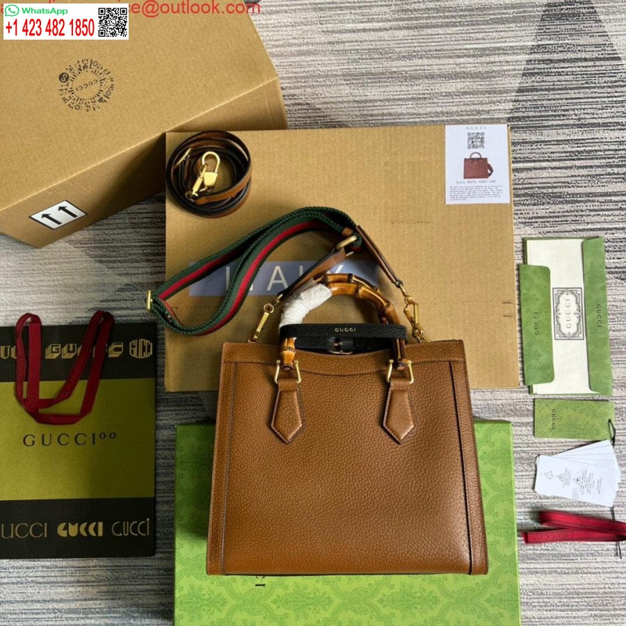 Replika Gucci 702721 Diana Malá Kabelka Hnedá Koža