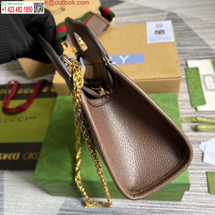 Replika Gucci 693724 Ophidia Majhna Torba S Spletom Rjava