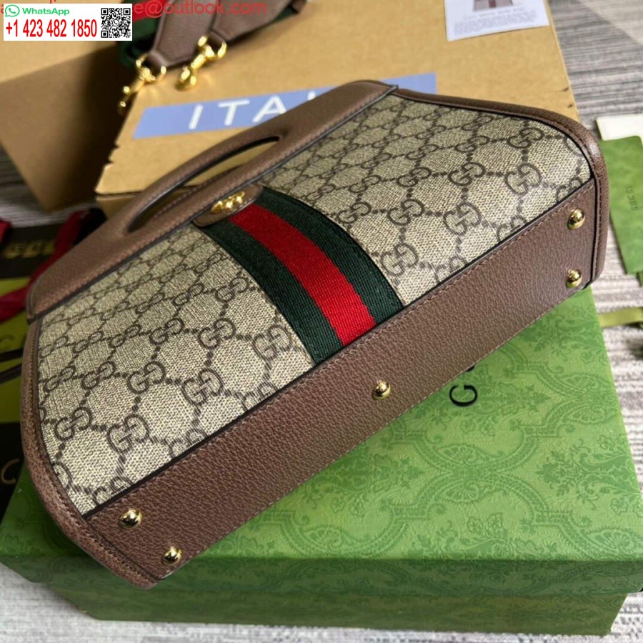 Replika Gucci 693724 Ophidia Majhna Torba S Spletom Rjava