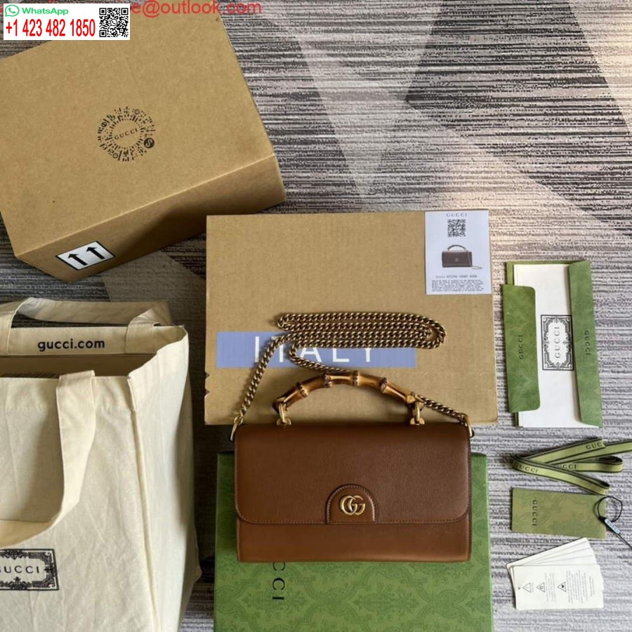 Replika Gucci 675794 Gucci Diana Malá Taška Cez Rameno Hnedá