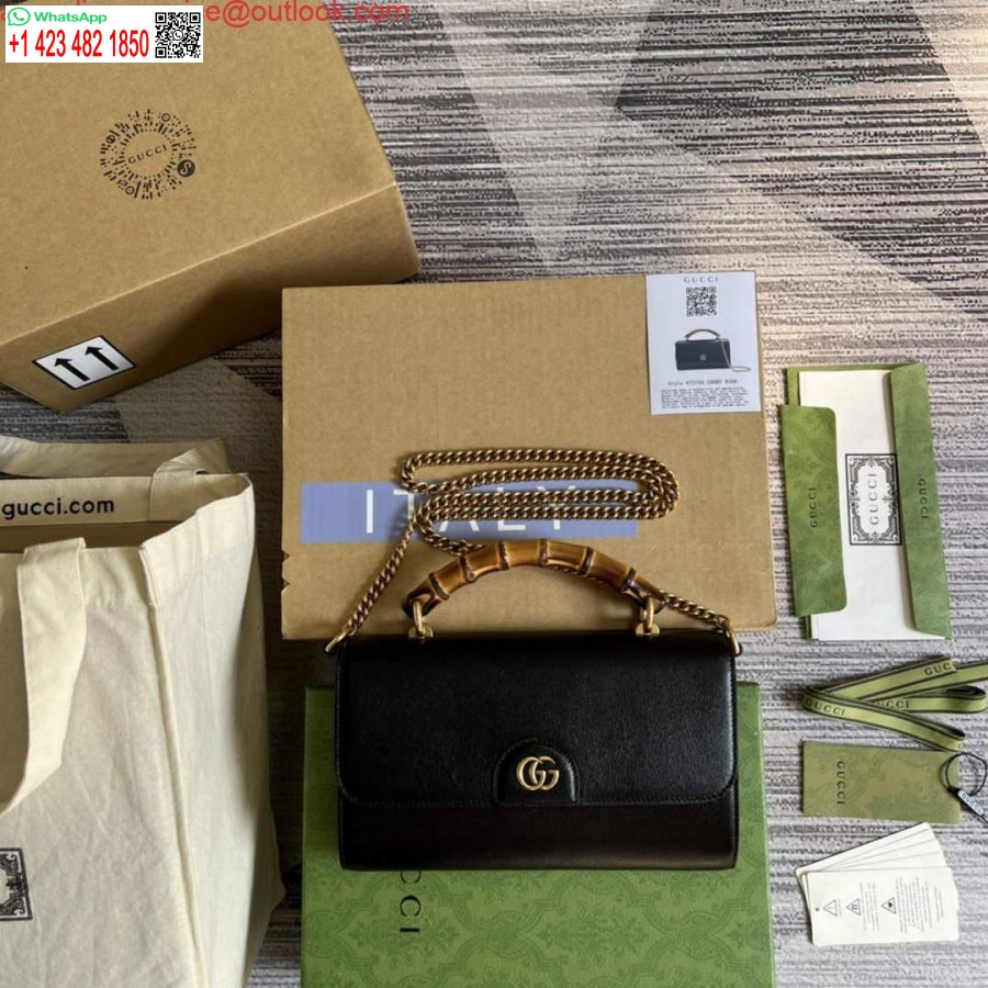 Replika Gucci 675794 Gucci Diana Malá Taška Cez Rameno čierna