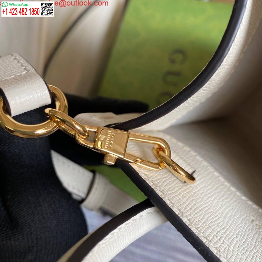 نسخة طبق الأصل من حقيبة غوتشي 671623 حمل صغيرة مع G المتشابكة البيضاء