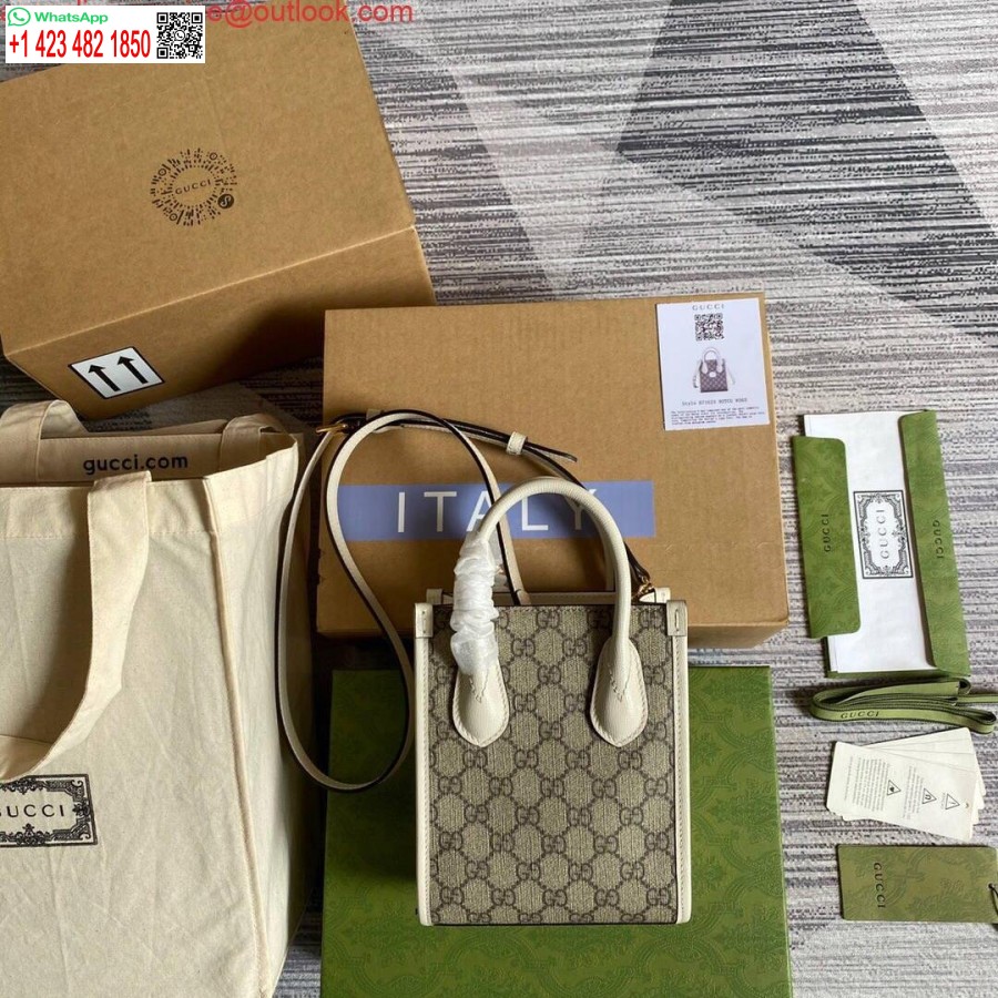 Replica Gucci 671623 Minikangaskassi Lukituksella G Valkoinen