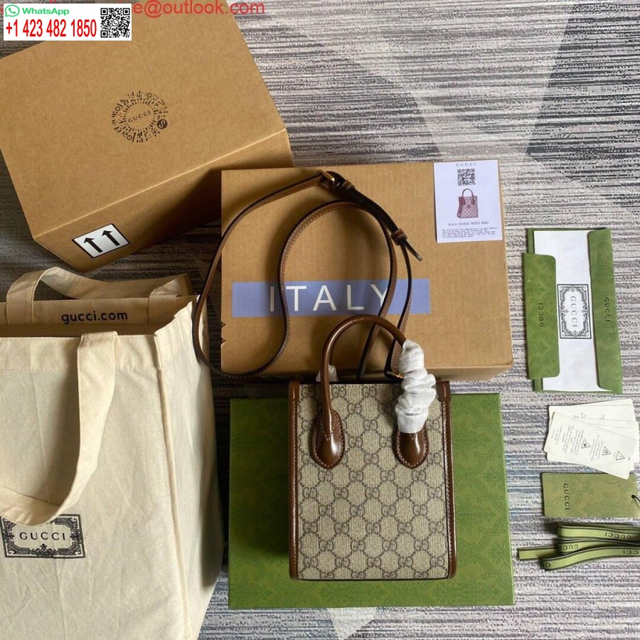 Replica Gucci 671623 Mini-kangaskassi Lukituksella G Ruskea