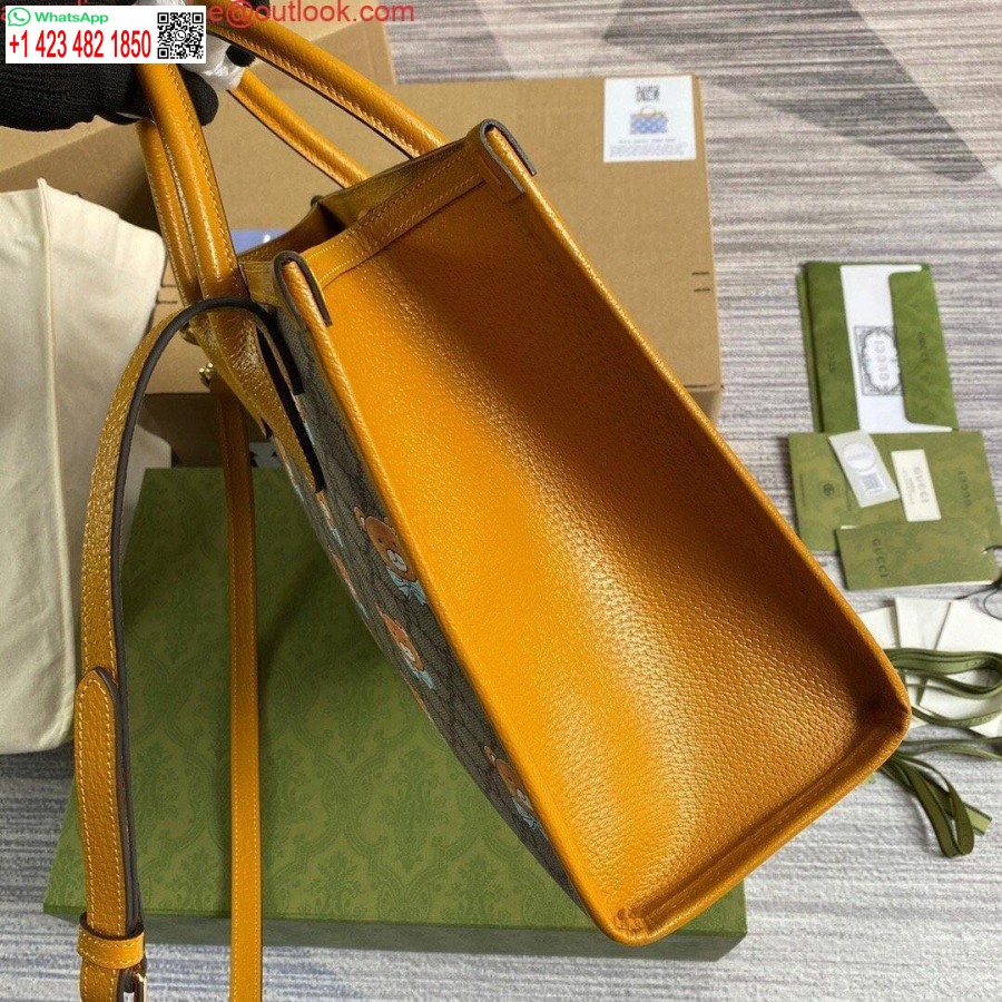 طبق الاصل غوتشي 660531 جي جي كاي التعاون تيدي بير حمل حقيبة تان