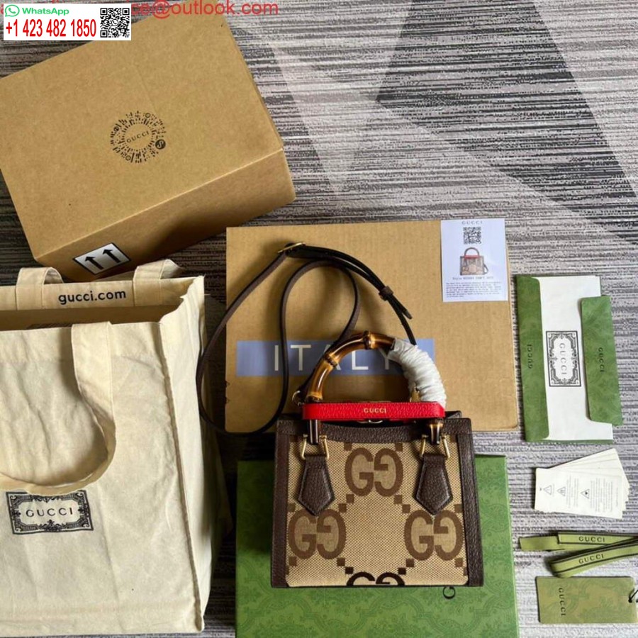 Replika Gucci 655661 Gucci Diana Jumbo Gg Mini Taška Hnedá